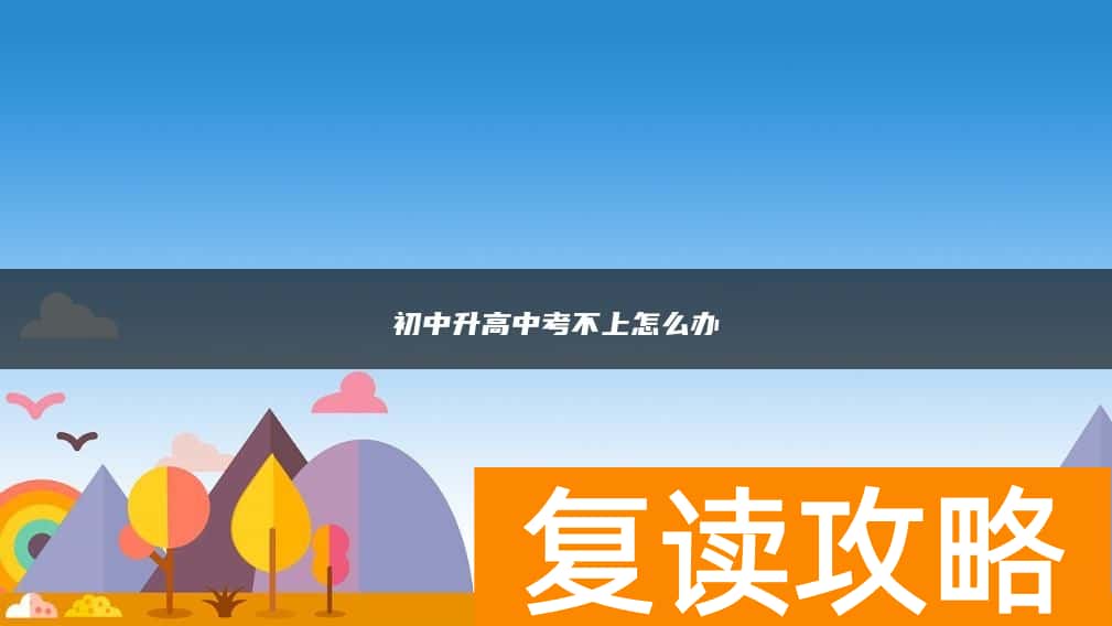 初中升高中考不上怎么办